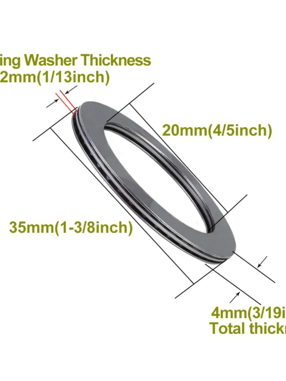 6 Sets AXK2035 Thrust Needle Roller Bearings with Washers, 20mm Bore, 35mm OD, 2